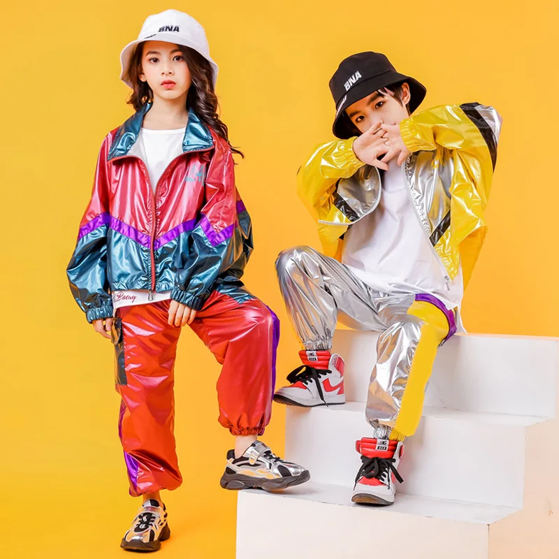 Осенне зимний детский костюм в стиле хип хоп комплект из ветрозащитной куртки и