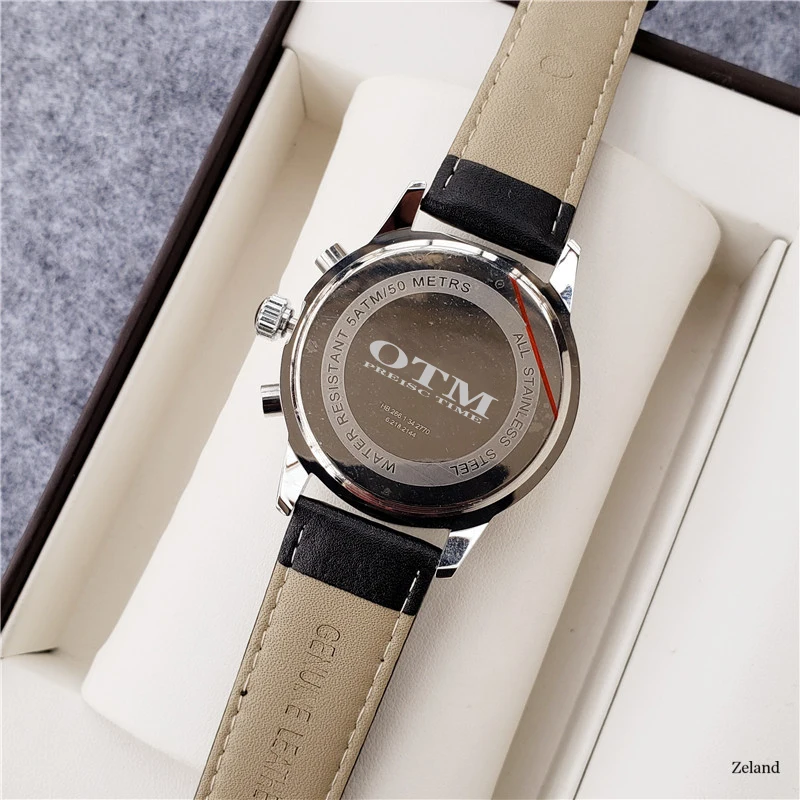 

Men's Leather Strap With Analog Watch Count Time Code Table Waterproof Quartz Bricks Accessories Leisure Fashion Luxury Brand