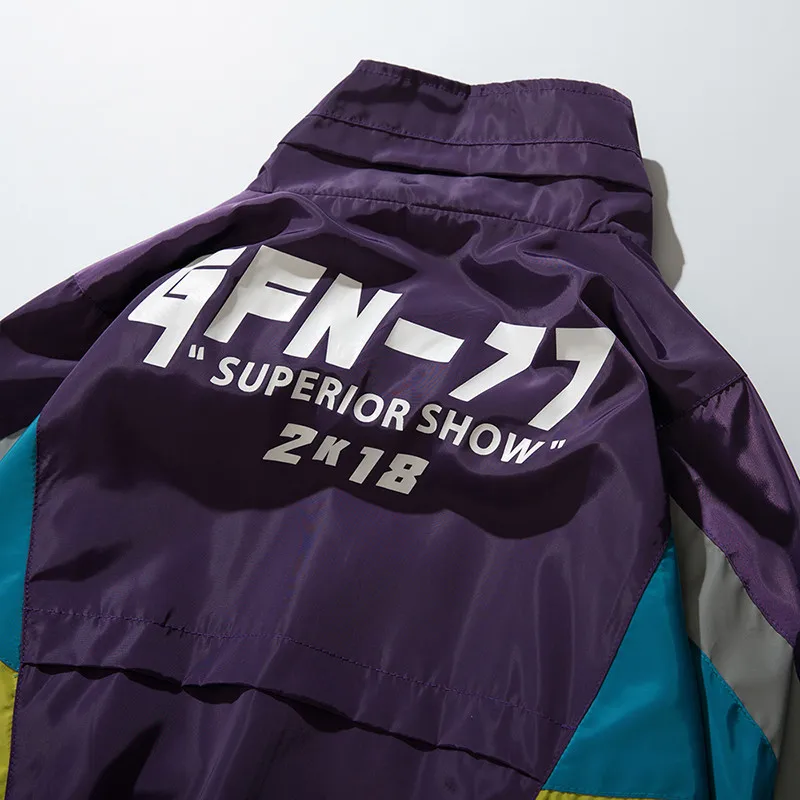 Винтажная ветровка куртка уличная одежда мужская в стиле хип хоп пальто оверсайз