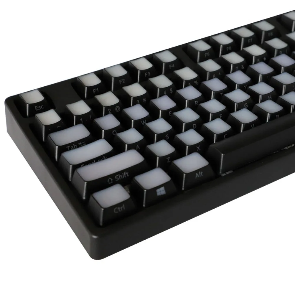 

104 Key Wear Resistant Office Side Printed Ergonomic Replacement 2 Tone Keycap DIY Light Transmitting Accessory Translucent