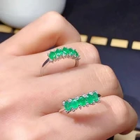 natural emerald 18k gold rose color rings for women fine wedding bands gemstone jewelry jewelry emerald gold rings