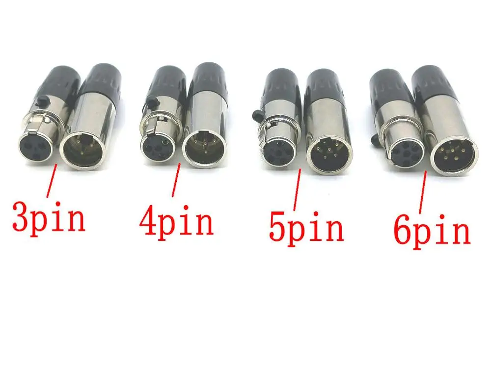 1 компл. Mini XLR 3pin 4pin 5pin 6pin (XLR Female + Male Plug) кабель DIY|Соединители| |