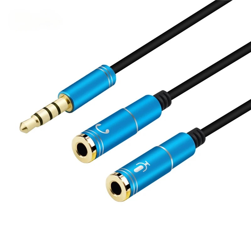 

3.5mm Audio Splitter Cable Headset Adapter Headphone Mic Y Splitter 3.5mm AUX Male To 2 Female Separate Audio Microphone Plugs