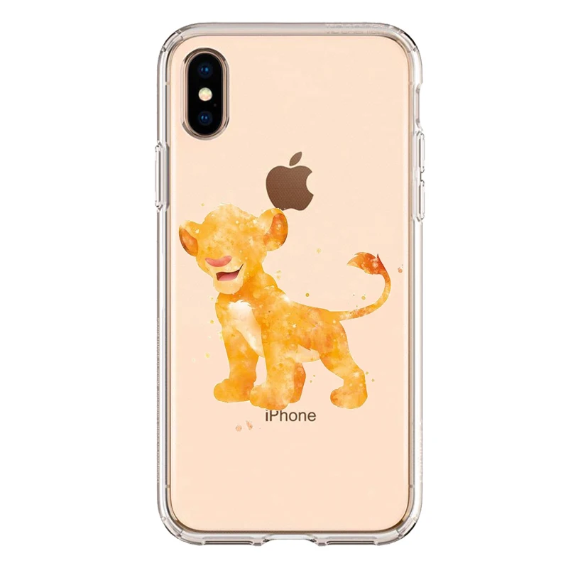 TPU Милый мягкий силиконовый чехол из ТПУ с изображением короля льва Simba для телефона iPhone XS MAX 6 6S 7 8 Plus X XR прозрачный чехол - Цвет: TPU
