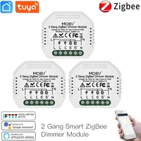 diy mini zigbee 3 0 smart light dimmer module switch smart life tuya app remote control work with alexa google home 12 gang