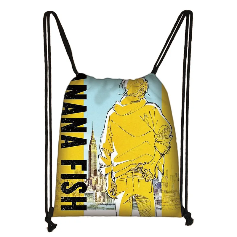 

Banana Fish Print Drawstring Bag Boy Girl Storage Bags Teenager Women Men Casual Backpack Unisex Bookbag Travel Bags