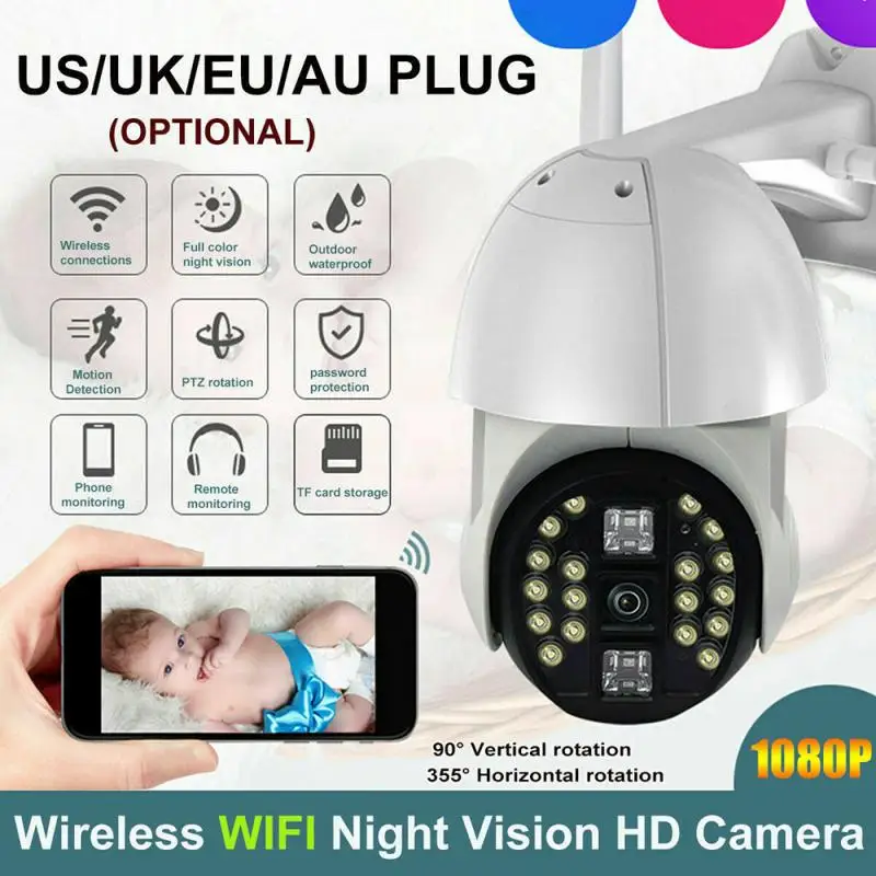 1080P HD IP камера CCTV Камера Водонепроницаемый открытый WiFi PTZ Безопасности