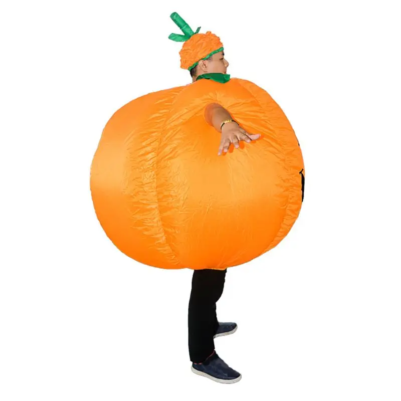 

Pumpkin Inflatable Costume with Hat Adults Funny Blow up Outfit Halloween Dress