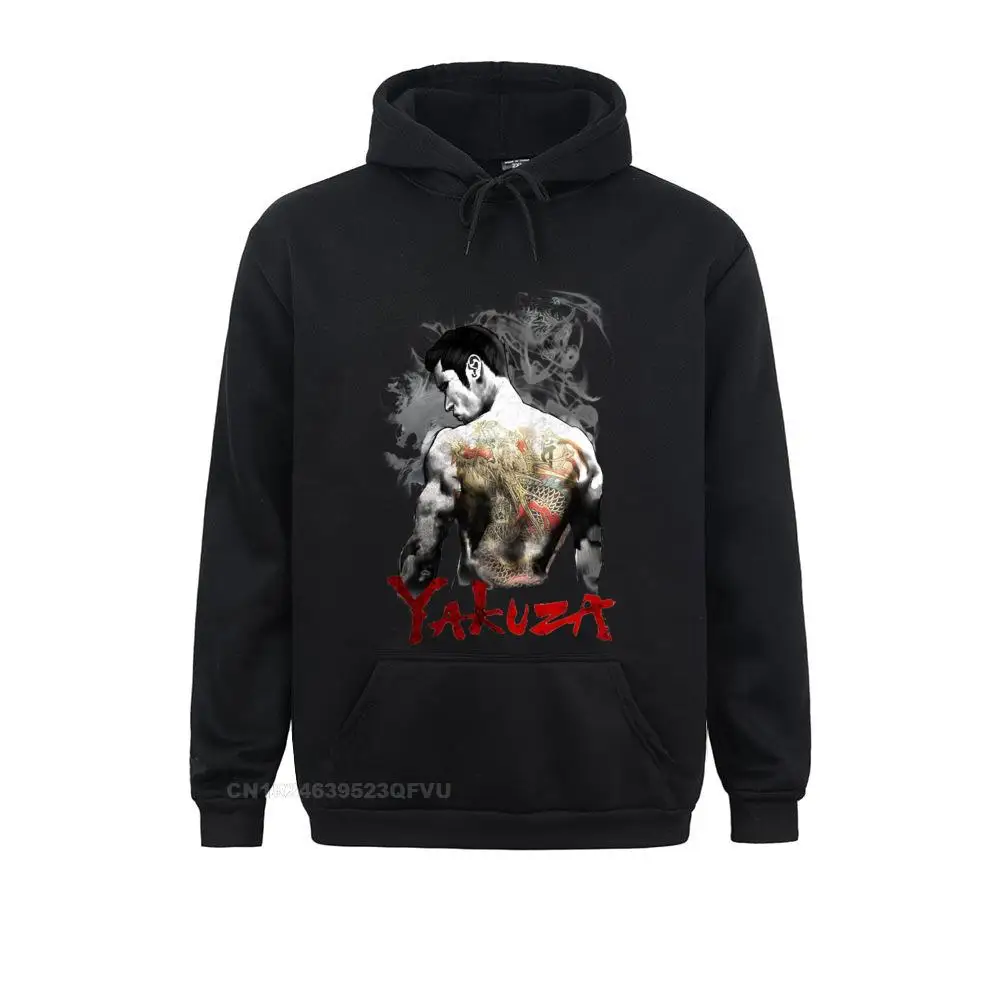 Videogame Pullover Hoodie Men's Funny Sweater Enjoystick Yakuza Pure Cotton Loose Tees Japan Dragon Gangster Anime Hoodie Man