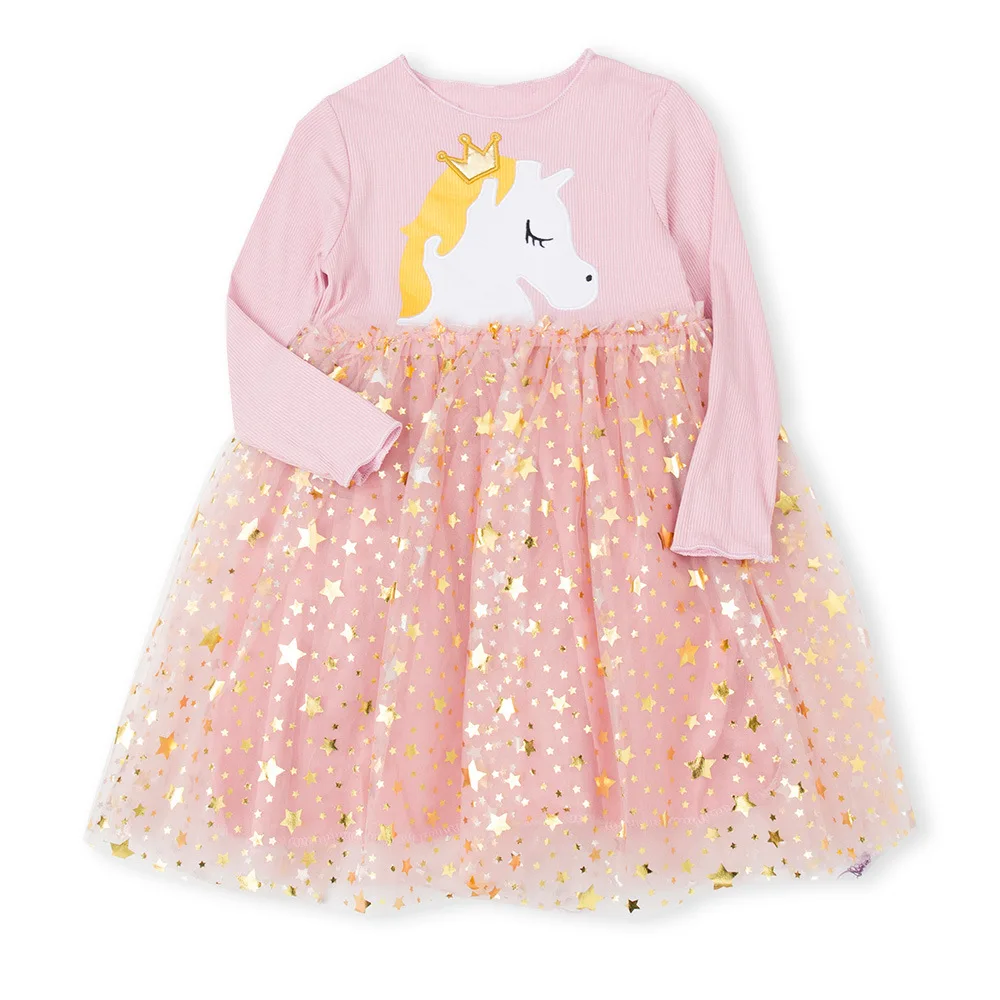 

Girls Skirts 2021 Spring Autumn New Unicorn Starry Sky Skirt Princess Dress 3-8T Children's Sweet Skirt