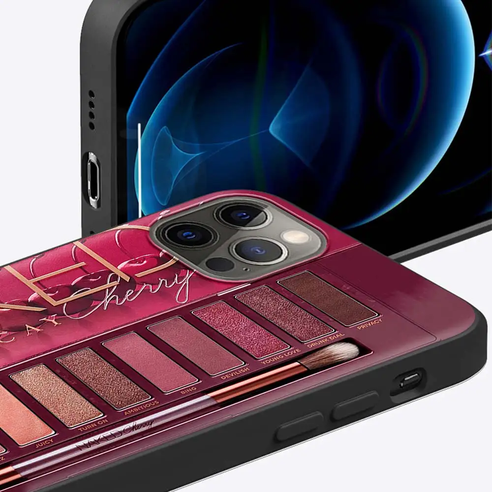 Палитра теней для век макияжа чехол Apple iPhone 11 13 12 Pro 7 XR X XS Max 8 6 6S Plus 5 5S SE 2020 13Pro черный