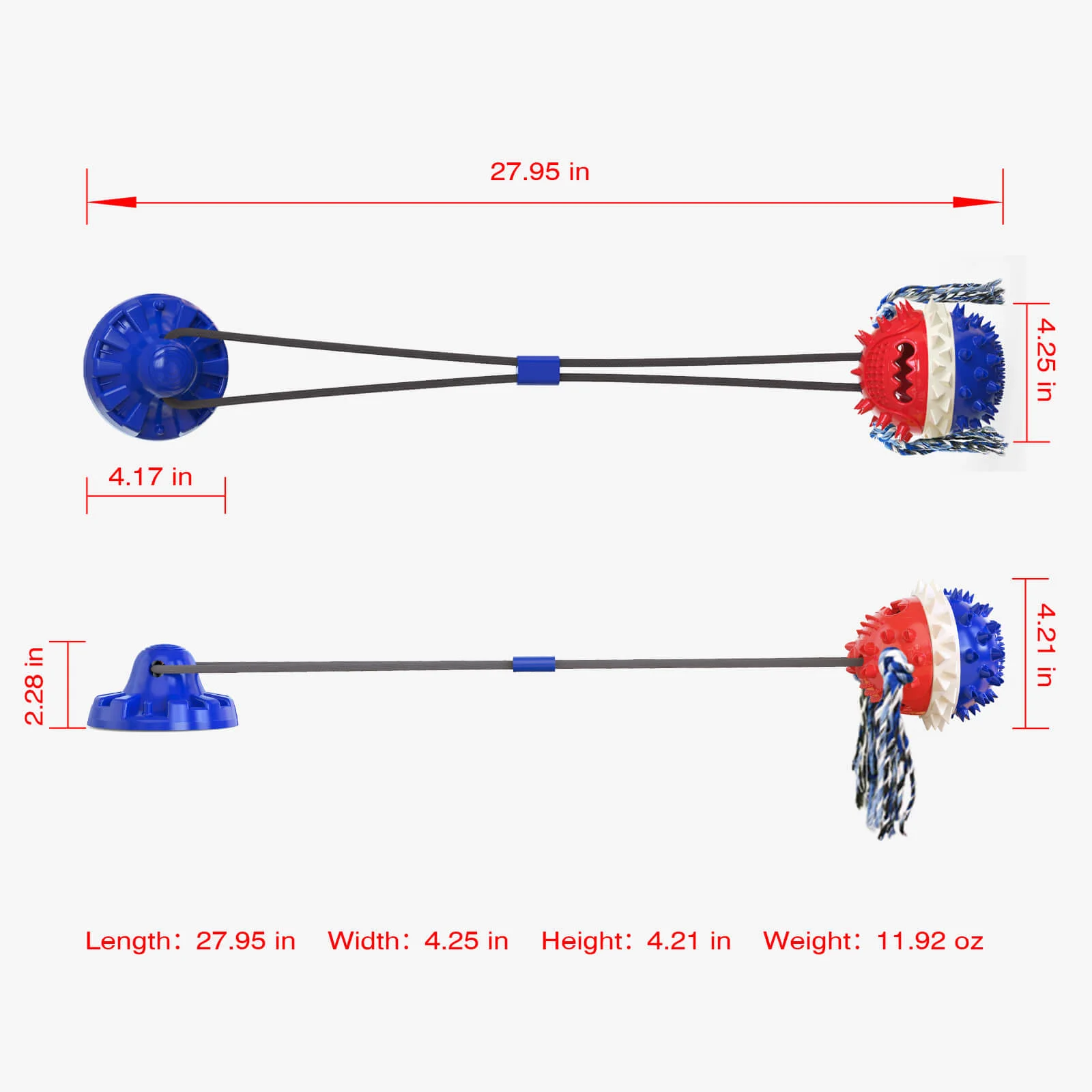 

Dog Toys Suction Cup Tug Interactive Ropes Ball Pull For Pet Chew Bite Tooth Clean Toothbrush Leakage Food Feeding Pets Supplies
