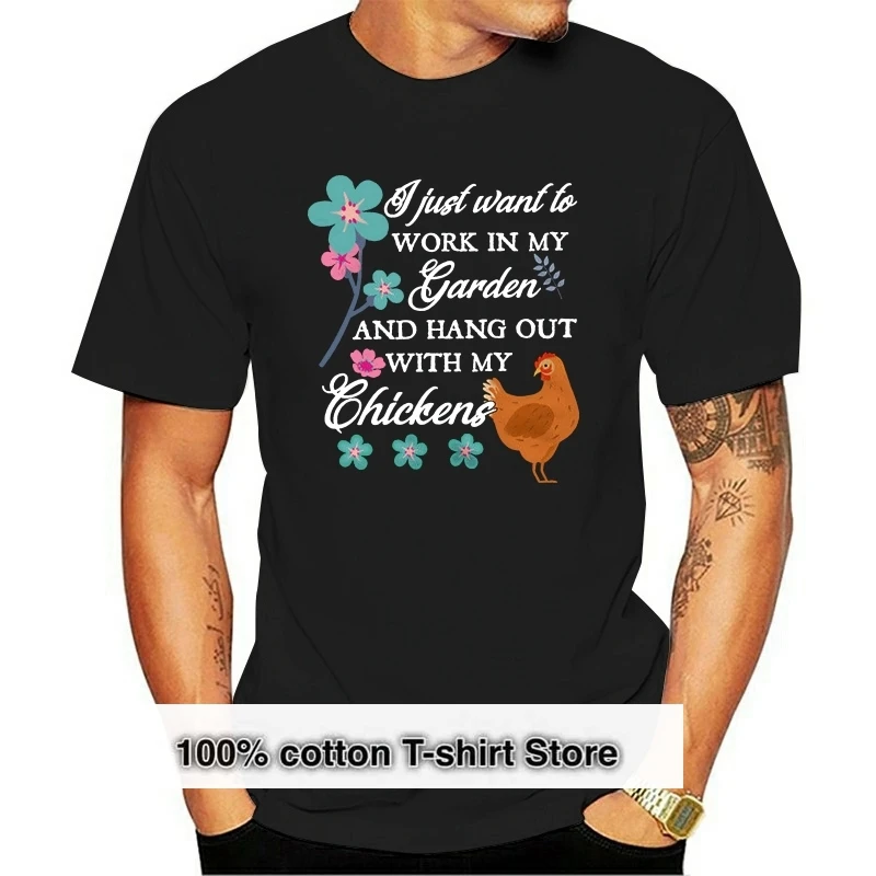 

Chicken & Gardening T-Shirt SML1-3Xl Mens Womens Pet Lover Cute Hen Gift Printing Tee Shirt
