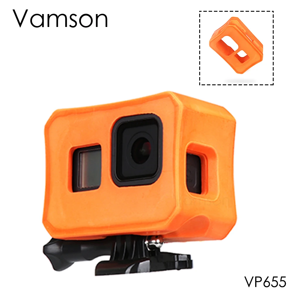 

Vamson защитный рукав плавающая рамка оранжевый для GoPro Hero 8 поплавок аксессуары поплавок плавучесть крышка защитная рамка VP655