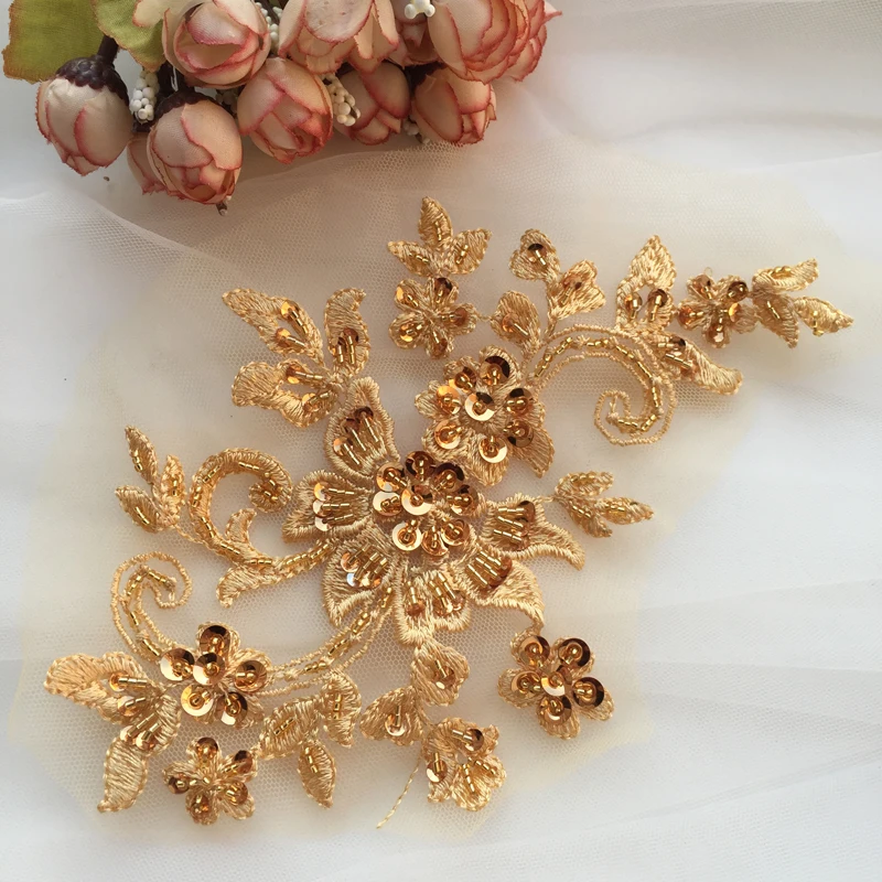 1 шт. черная/красная/Золотая Цветочная кружевная нашивка аксессуары ручной