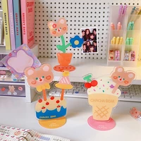 card picture holder acrylic memo clip desktop cartoon flower decoration clips cute sweet soft cute bear bunny home decoration