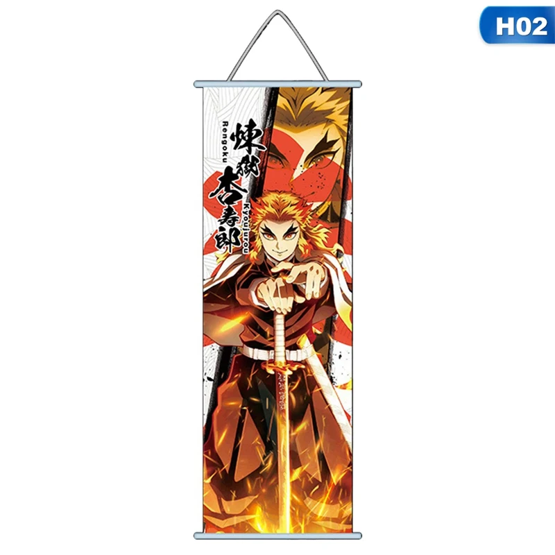 

2020 New Popular Anime Demon Slayer: Kimetsu No Yaiba Poster Fabric Scroll Painting Wall Picture Anime Wall Scroll Hanging Deco