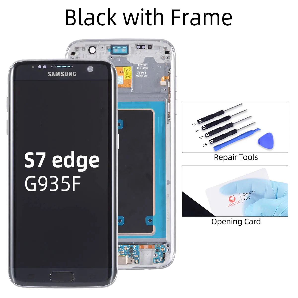 S7 edge Black Frame Супер AMOLED дисплей для SAMSUNG Galaxy S7 Edge lcd кодирующий преобразователь сенсорного экрана в сборе с рамкой G935F G935 S7 G930F - Цвет: S7 edge Black Frame