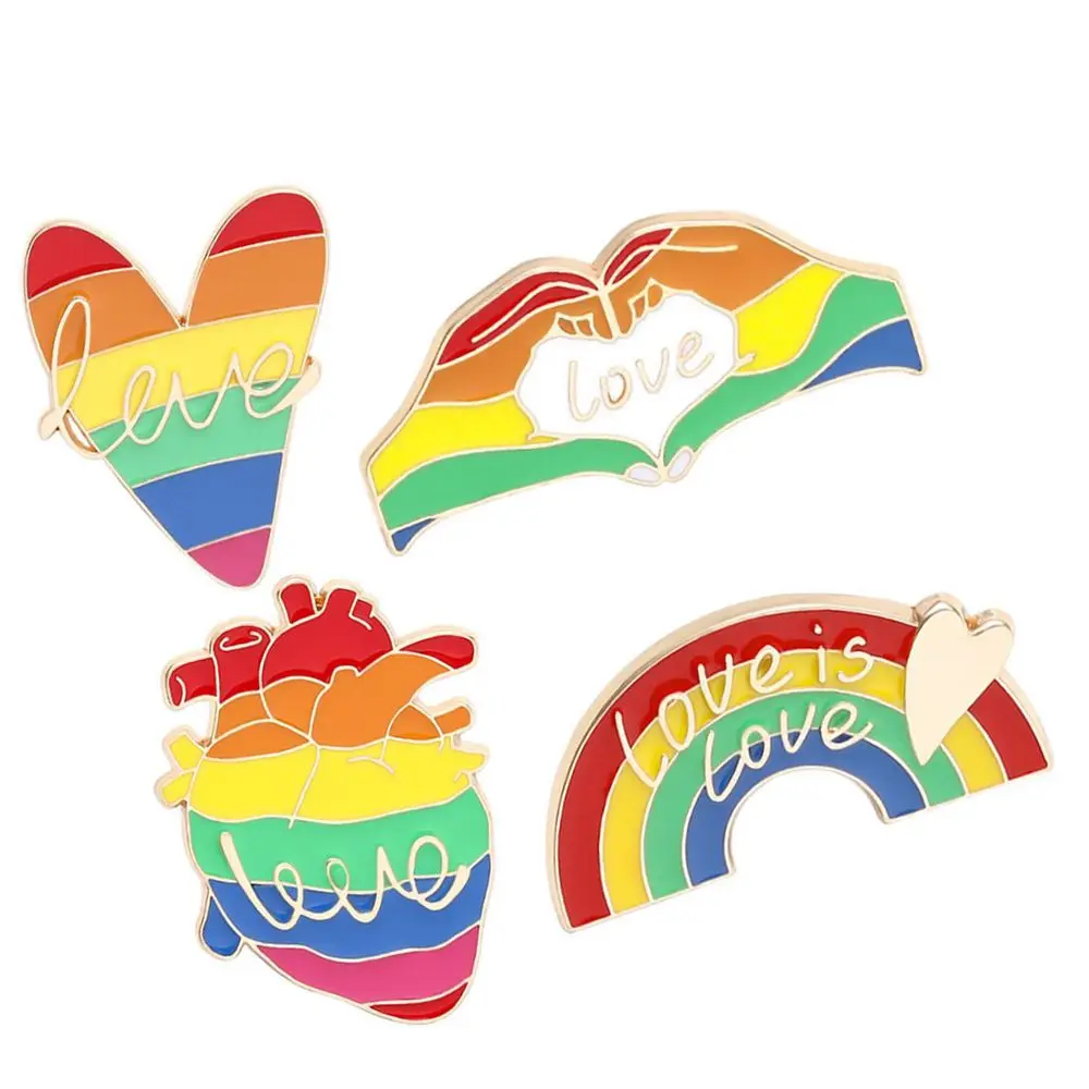 

4PCS Lapel Denim Flag Badge Brooch Pins Enamel Pins Pride Rainbow