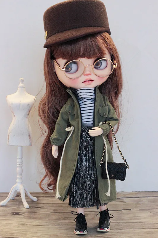 Одежда для кукол Blythes OB24 повседневная свободная версия длинного пальто тренчкот