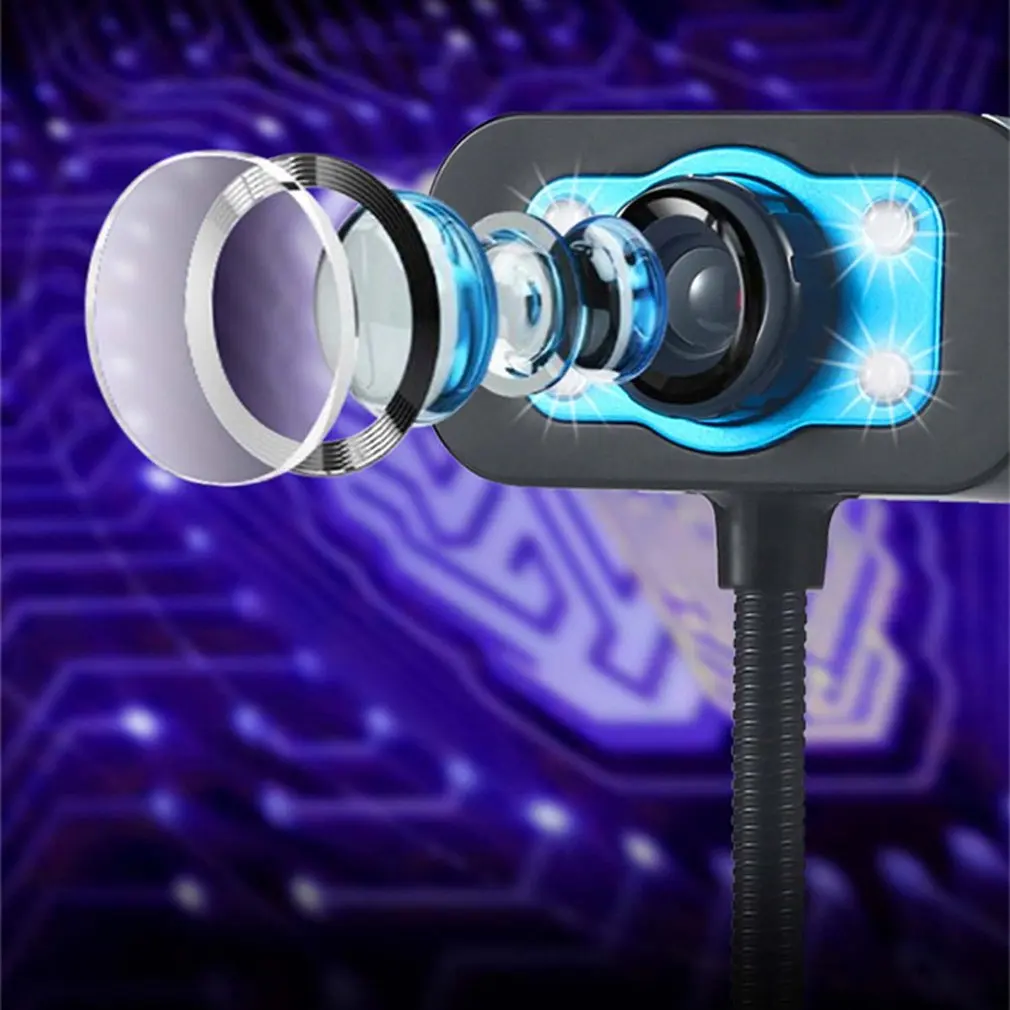 

Hd Free Drive With Microphone Light USB External Computer Camera Hd Camera Clear Voice Auto Exposure