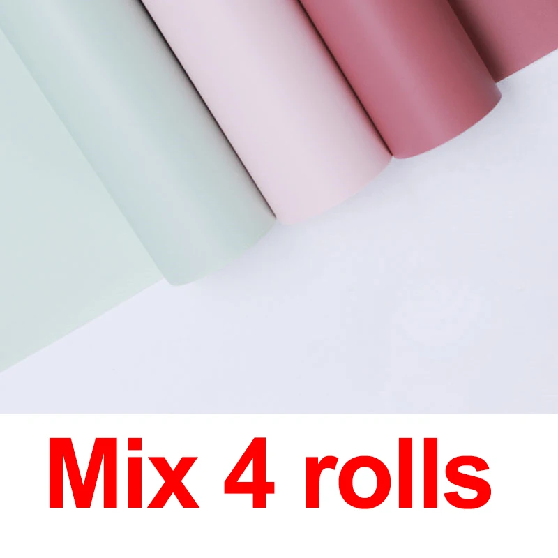 Mix 4rolls 60 см* 15 ярдов/рулон цветок оберточная бумага монохромная крафт-бумага букет оберточная бумага подарок свадебное украшение - Цвет: Mix 4rolls