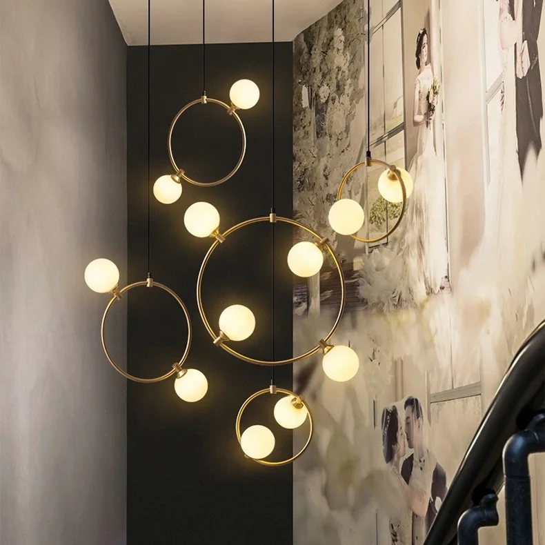 Современная круглая стеклянная Потолочная люстра светодиодный светильник в