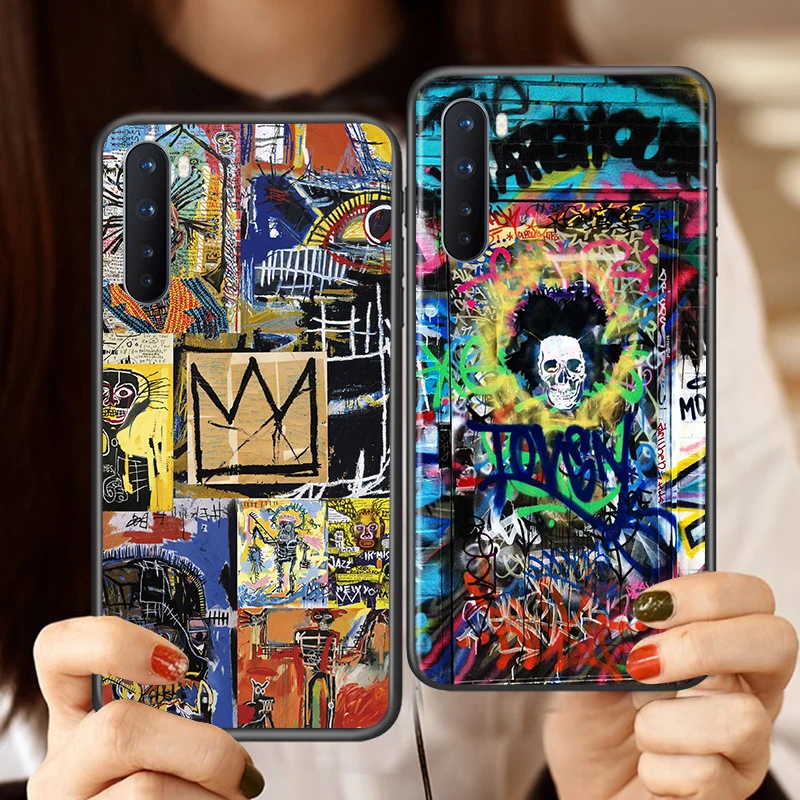 jean michel basquiat art graffiti silicone cover for oneplus nord ce 2 n100 n10 9 9r 8t 8 7t 7 6t 6 5t pro black soft phone case free global shipping