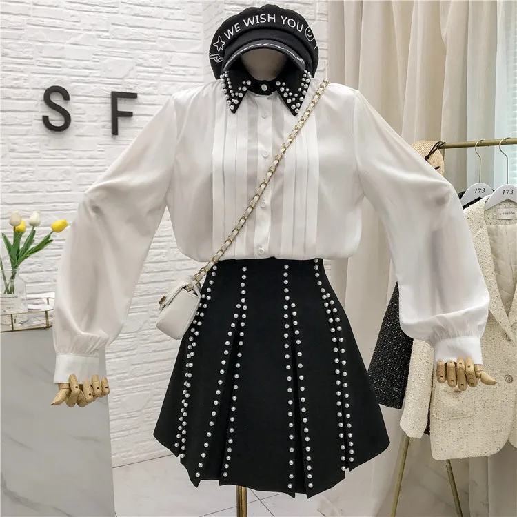 2020 Ранняя весна новая Корейская шифоновая рубашка с длинным рукавом в западном