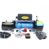 12v24v 13000 pound nylon rope off road winch electric winch automobile winch with wireless remote control