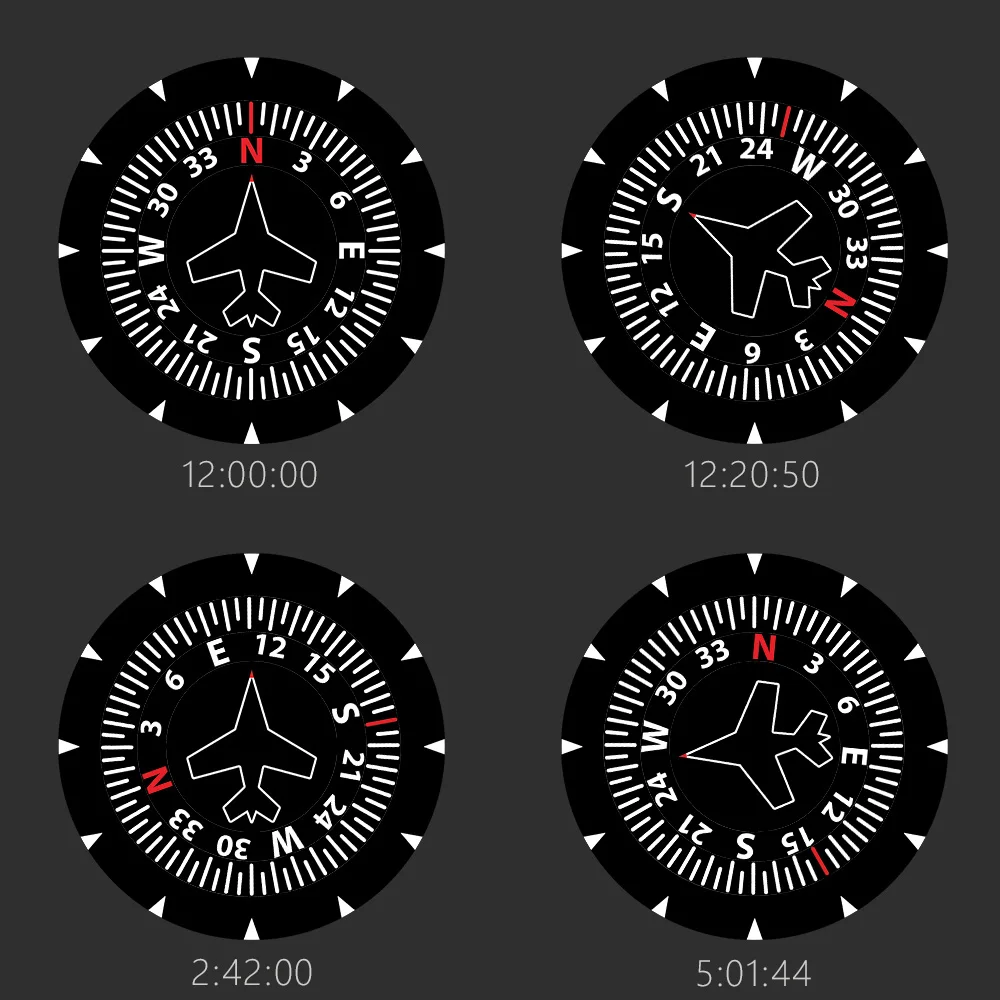 Aircraft Instrument Flight Control Panel Clever Clock Frame Aviation Compass Direction Modern Design Art Timepiece Table | Дом и сад