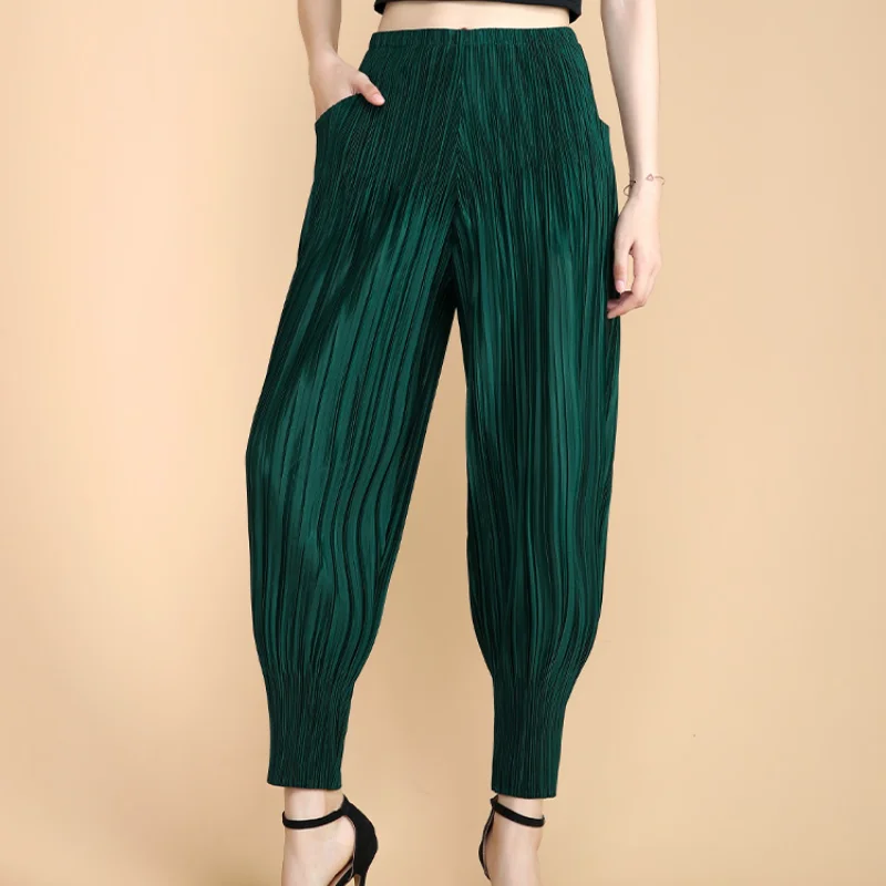 Женские повседневные свободные шаровары летние тонкие плиссированные