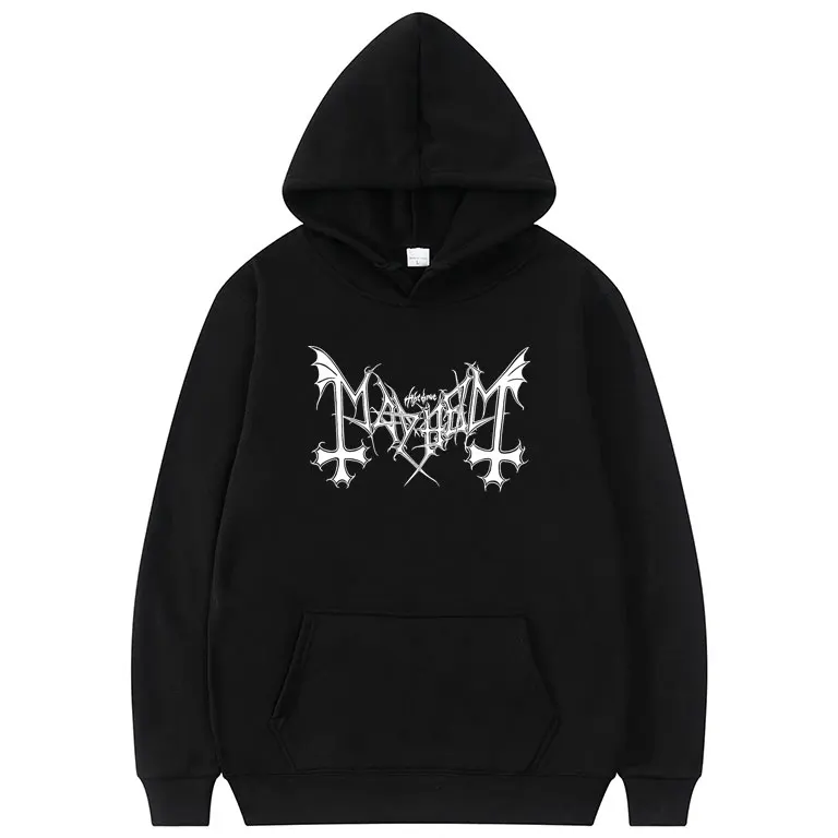 Толстовка мужская с капюшоном, винтажный свитшот с надписью True Mayhem, черный худи с иммортным престолом темного престола, корейский тренд, индивидуальный свитшот для женщин