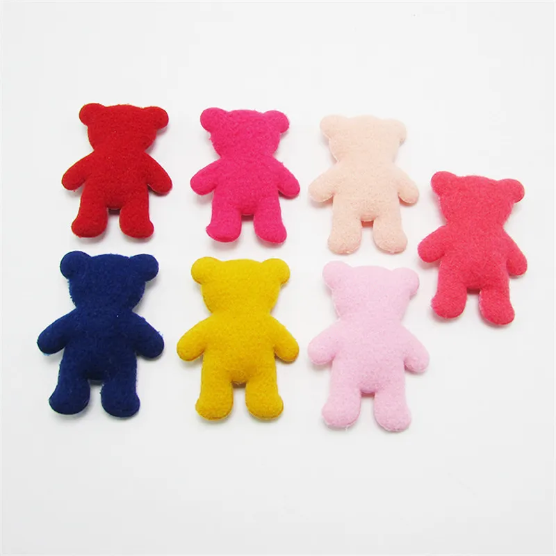 Mix-color bear 10-50 шт в наборе, милые плюшевые мишки аппликация наборы сделай сам DIY для девочек Basteln Головные уборы шпилька аксессуары Artesanato Материал - Цвет: Mix-color bear
