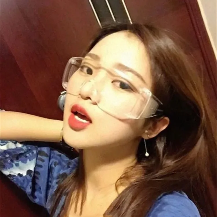 Стильные прозрачные Непродуваемые очки с большой оправой нейтральные