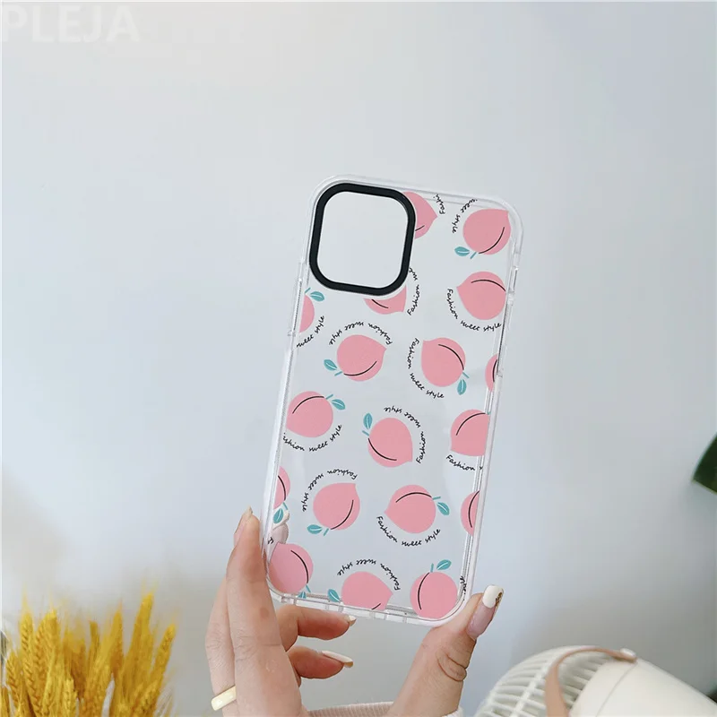 Симпатичный розовый персиковый чехол для телефона iPhone 12 mini 11 Pro Max SE 2020 X XR XS 7 8 plus
