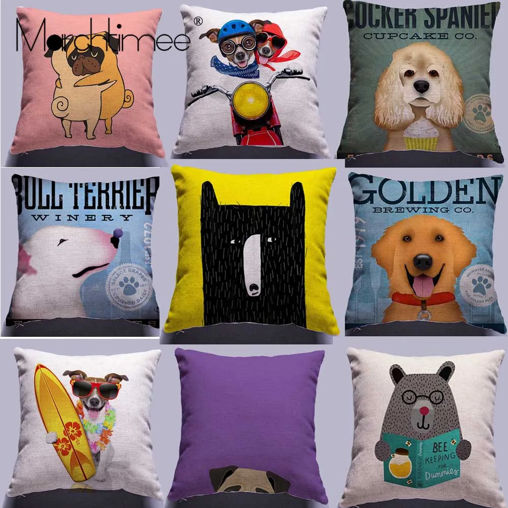 Чехол для подушки с изображением собаки из мультфильма Декор дома или автомобиля