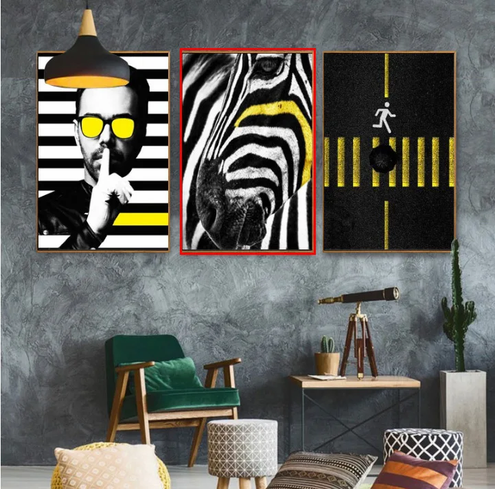 Современный город Серия черно-белая зебра персонаж простой персонализированные