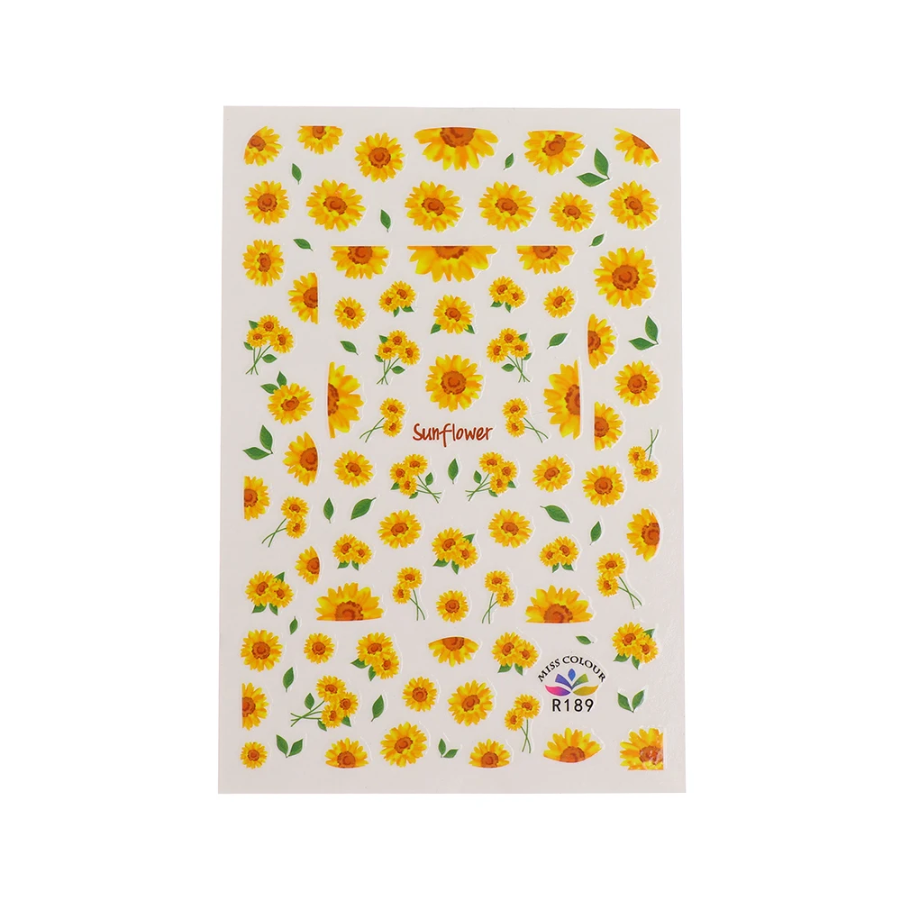 1 лист смешанный ультратонкий Роза Маргаритка Подсолнух цветок наклейки для