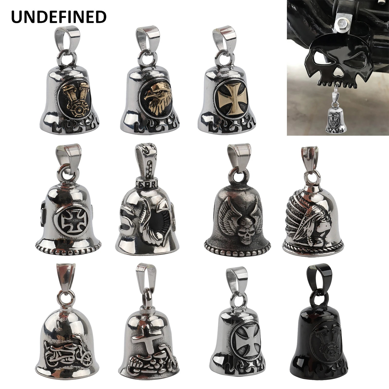 

Eagle Motorcycle Bell Skull Cross Engine Cool Biker Guard Bell for Harley Indian Scout Bobber Chief Dyna Softail Touring Chopper