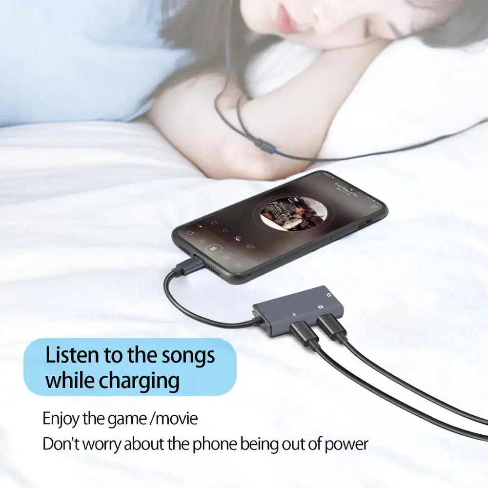 Адаптер для наушников Lefon 3 в 1 с разъемом USB Type C на 5 мм адаптер PD портом зарядки