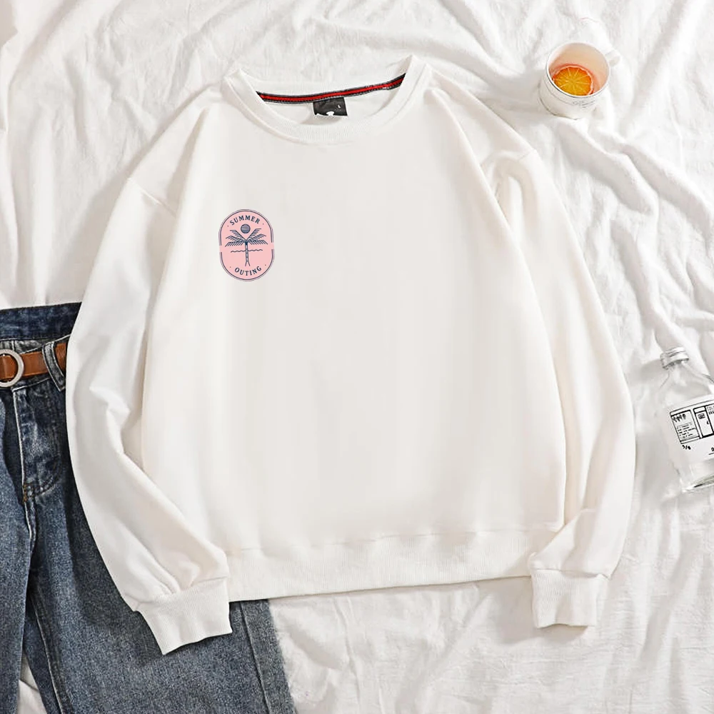Cotton Hoodies Sweatshirts Women Letters Print O-Neck Hoody Casual Loose Jumper Pullover Jacket Femmes Sweetshirts Hoedie Dames