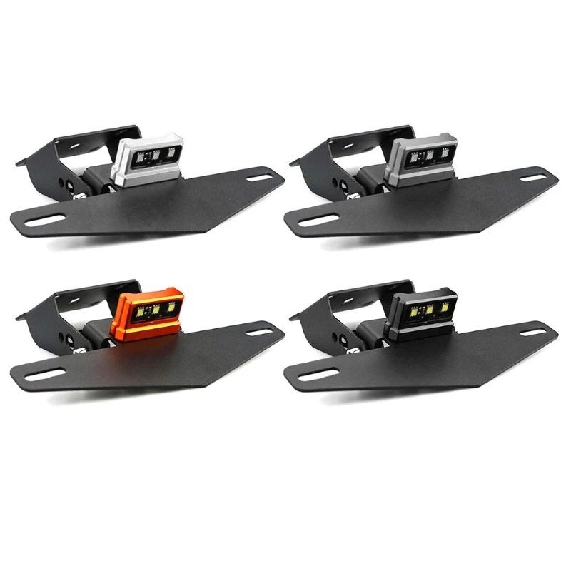 

50LC Motorcycle Accessories License Plate Bracket with LED Light Compatible with 125 200 250 390 RC390 Motorbike