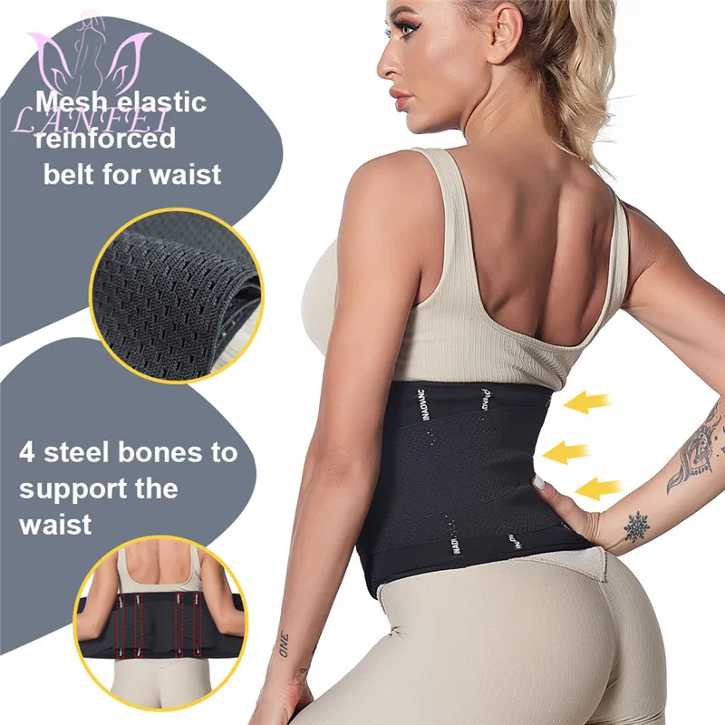 LANFEI Neoprene Compression Strap Women Slimming Sauna Sweat Waist Trainer Body Shaper Hot Fat Burn Weight Loss Modeling Girdle | Женская
