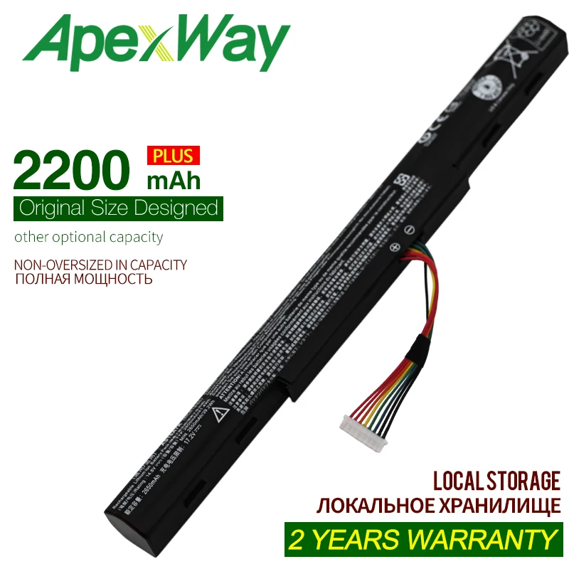 Apexway 2200 мАч аккумулятор для ноутбука acer Aspire E15 E5-475G 523G 553G 573G 575G 774G AS16A5K AS16A7K AS16A8K