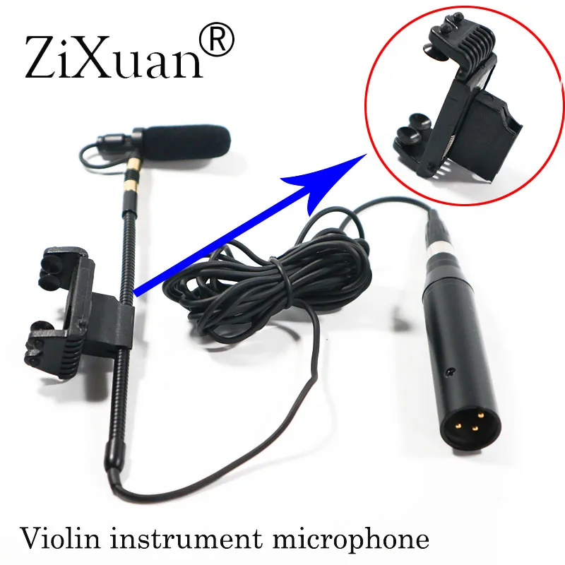 Professional Music Instrument Microphone Condenser Violin Microfone for Shure AKG Samson Wireless System XLR Mini  Transmitter