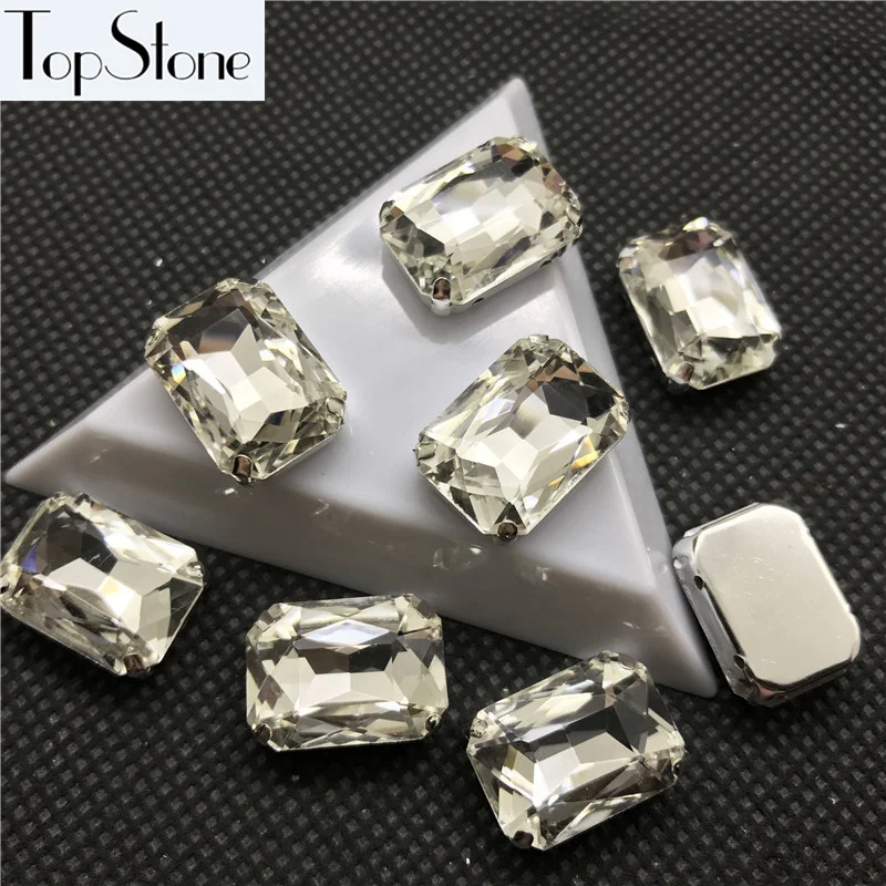 Пришивные стразы TopStone прямоугольные стеклянные 8x10 13x18 10x14 18x25 6x8 мм пришивные
