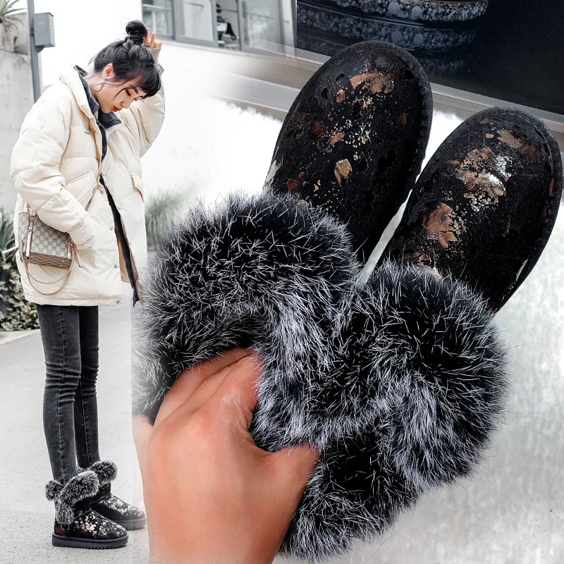 Женские ботинки зимние женские ботильоны на плоской подошве с коротким плюшем и