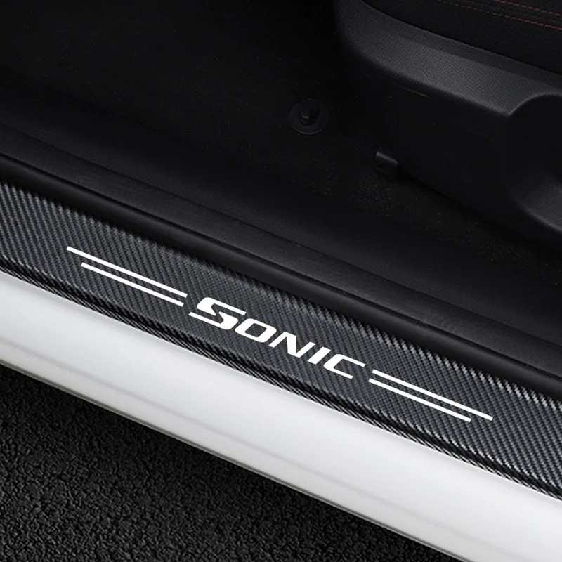 

4pcs for All Cars Carbon Fiber Vinyl Sticker Car Door Sill Protector Scraper Auto Parts
