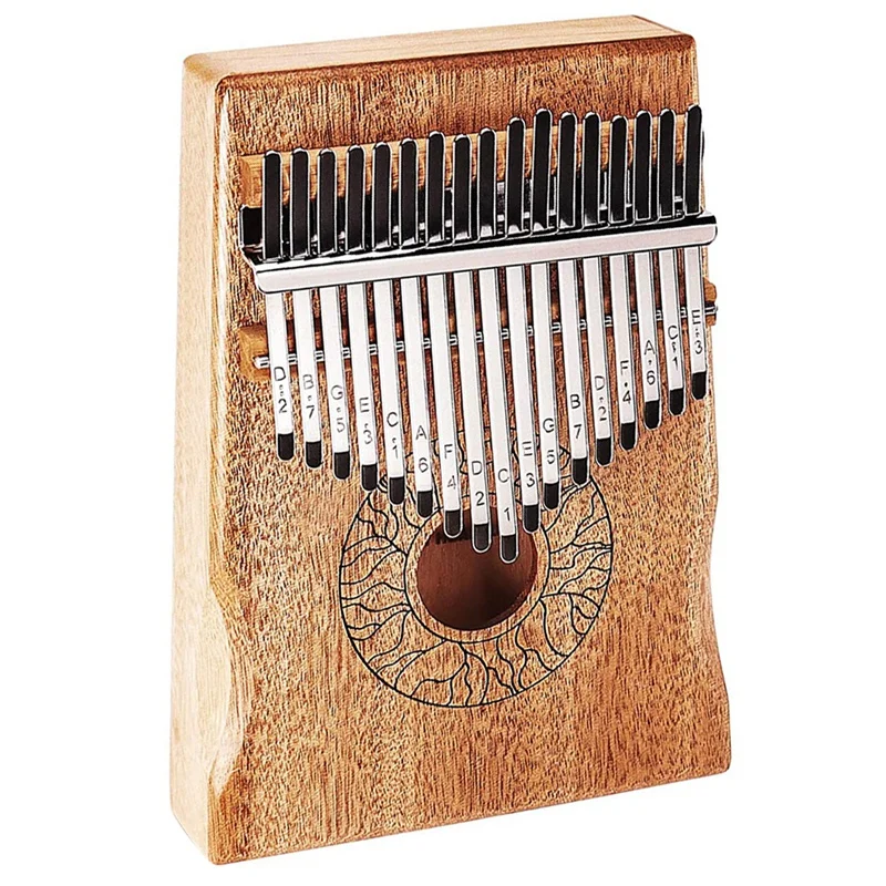 

New HLURU Kalimba 17 Keys Mahogany Thumb Piano Tune Hammer , Portable Mbira Sanza Finger Piano,Gift For Kids Adult